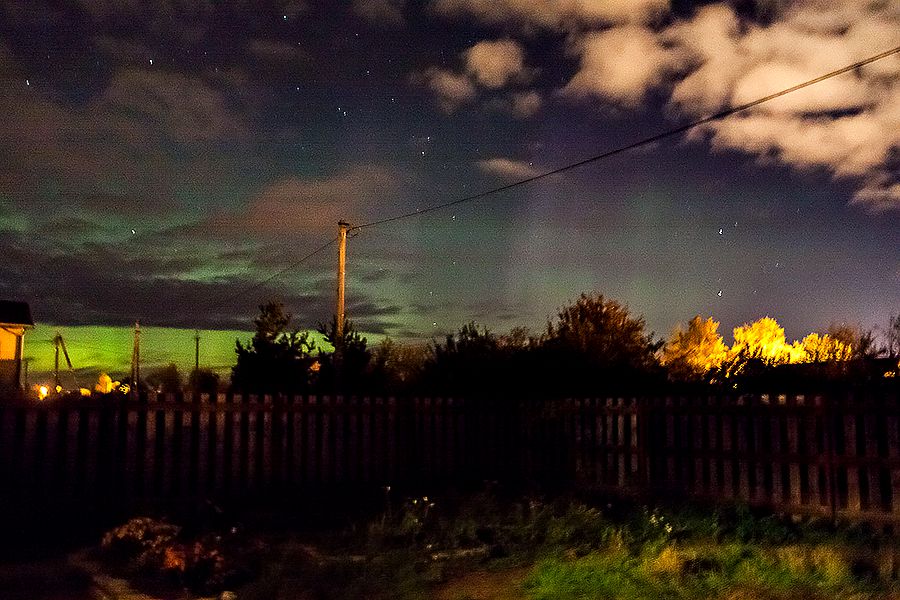 Северное сияние в псковском небе 07.10.2015