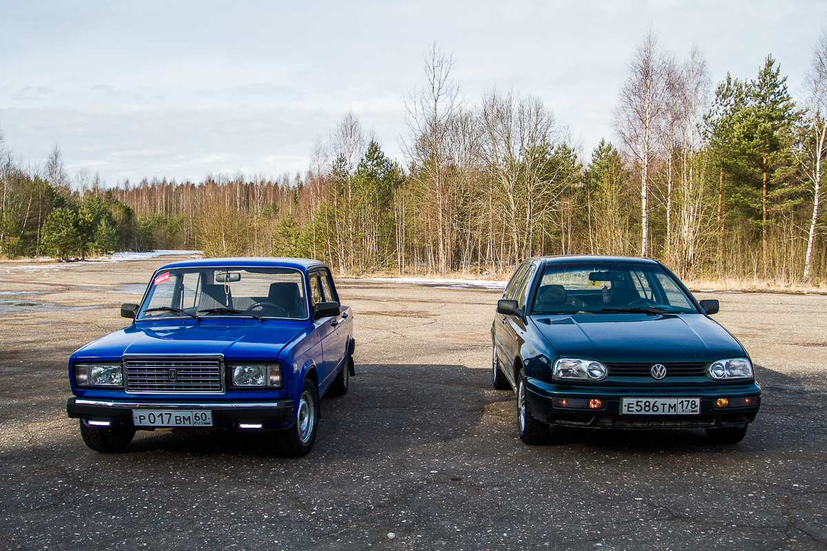 ВАЗ-2107 vs VW Golf III