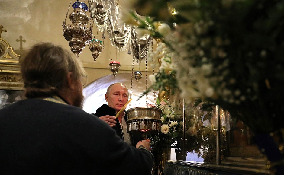 Визит Владимира Путина в Псково-Печерский монастырь
