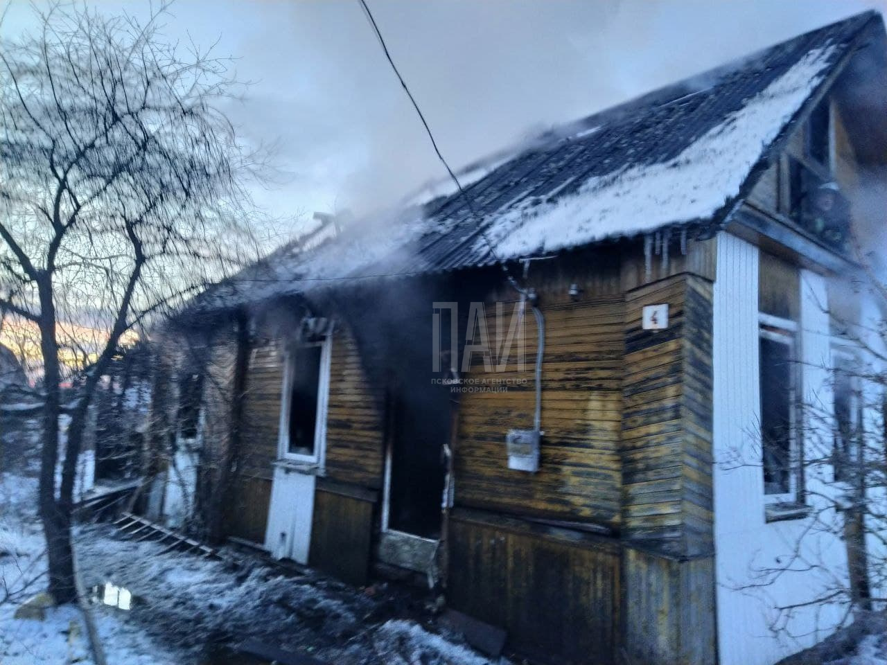 Пожар в Порхове