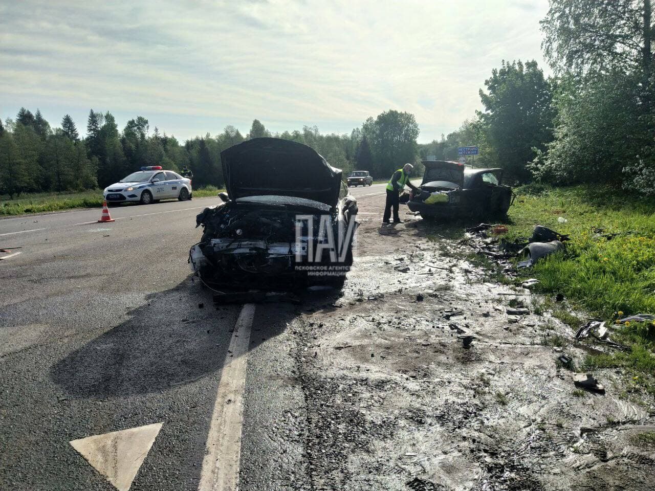 Audi и Lexus столкнулись в Порховском районе
