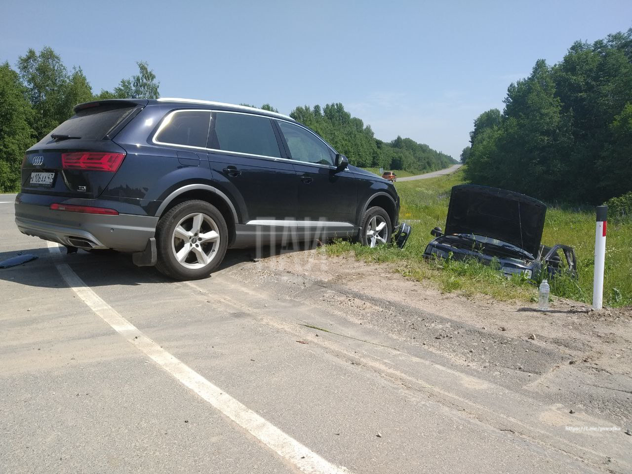 Фото с места ДТП в Куньинском районе 