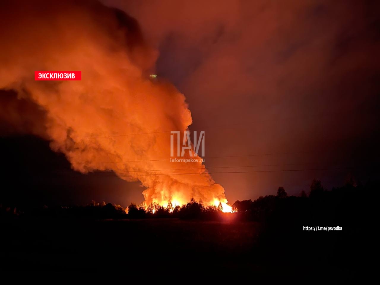 Пожар на территории бывшей военной части