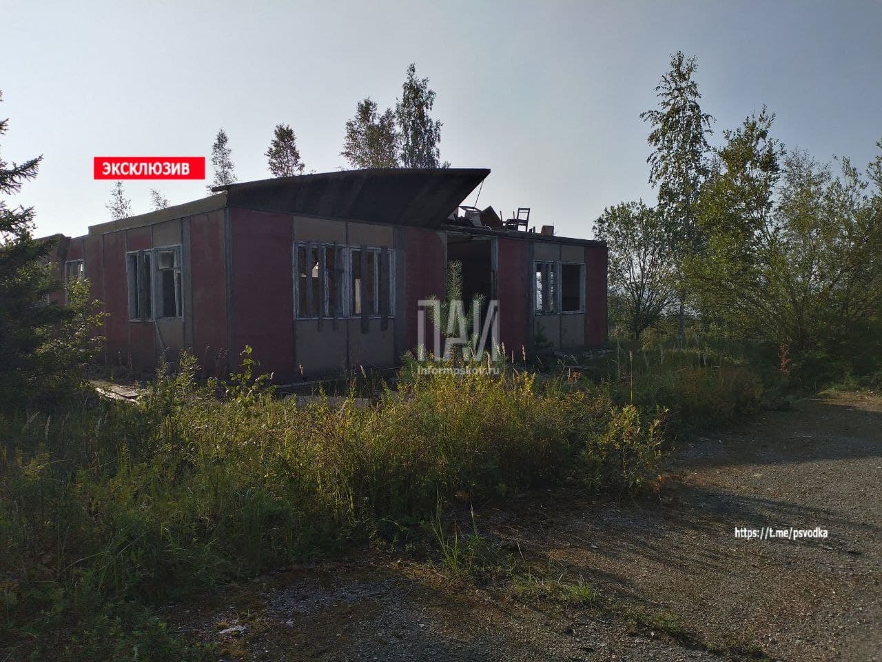 Территория бывшей воинской части утром 24 августа
