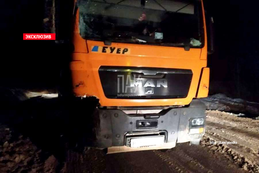 В Пустошкинском районе пассажирский автобус столкнулся с грузовым автомобилем