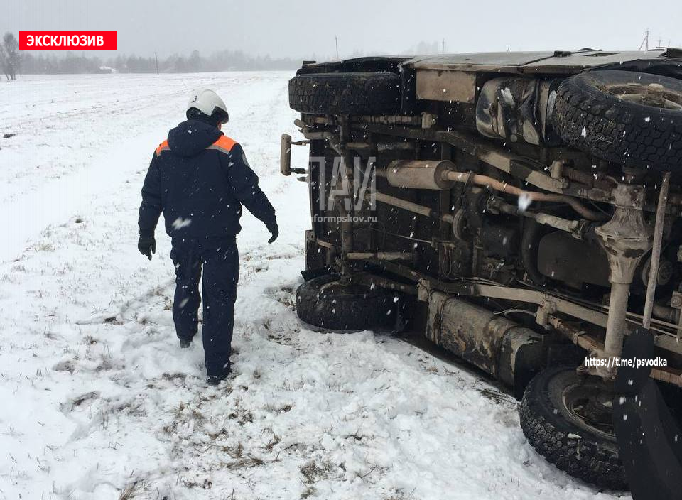 В Псковском районе в результате автомобиля УАЗ в кювет пострадали два человека