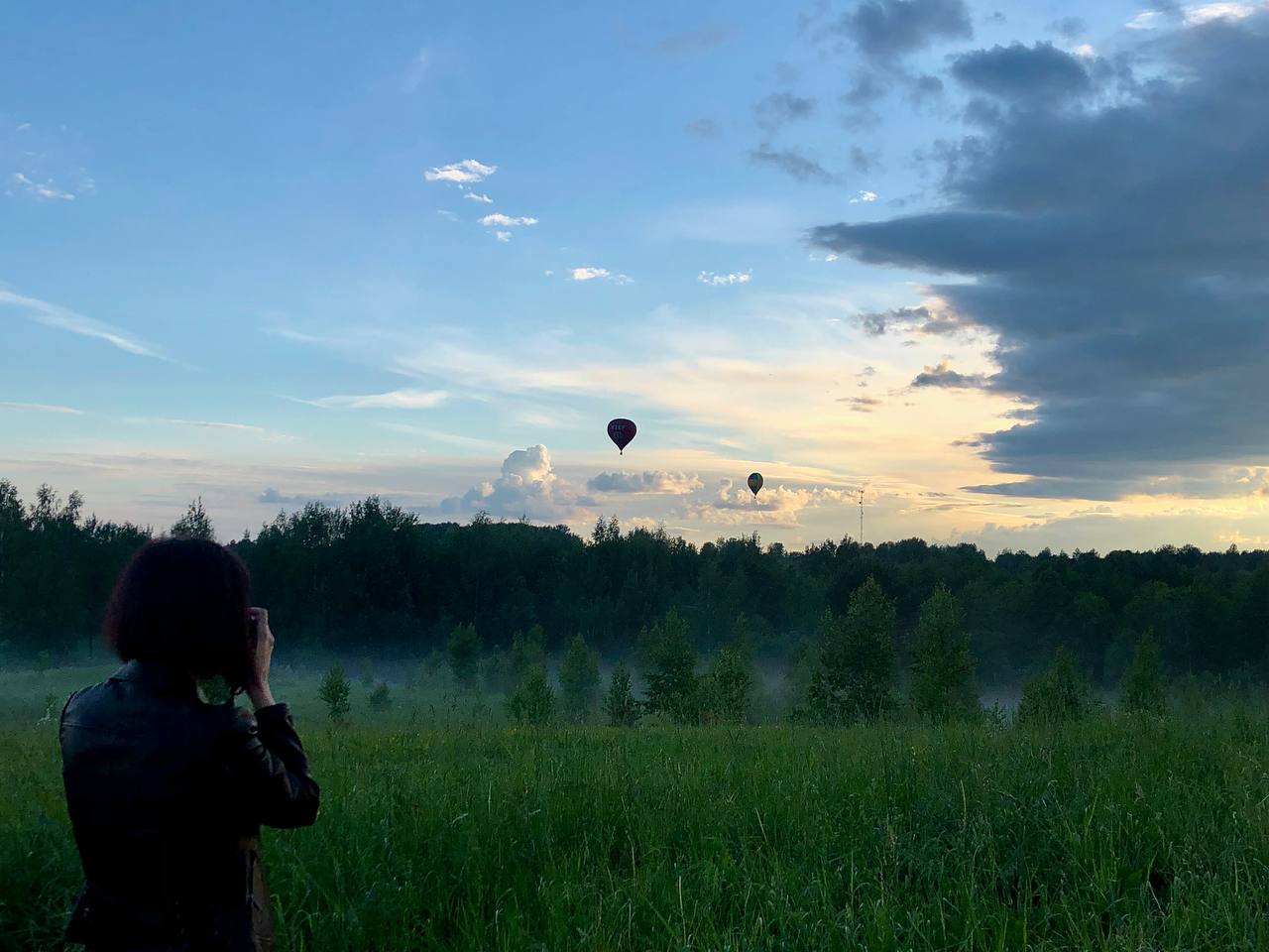 Фоторепортаж. Закат, радуга и аэростаты