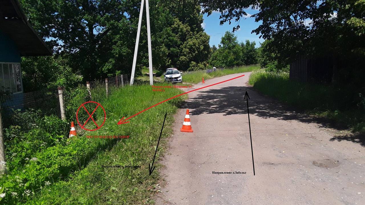 Женщина на мопеде врезалась в забор частного дома.
