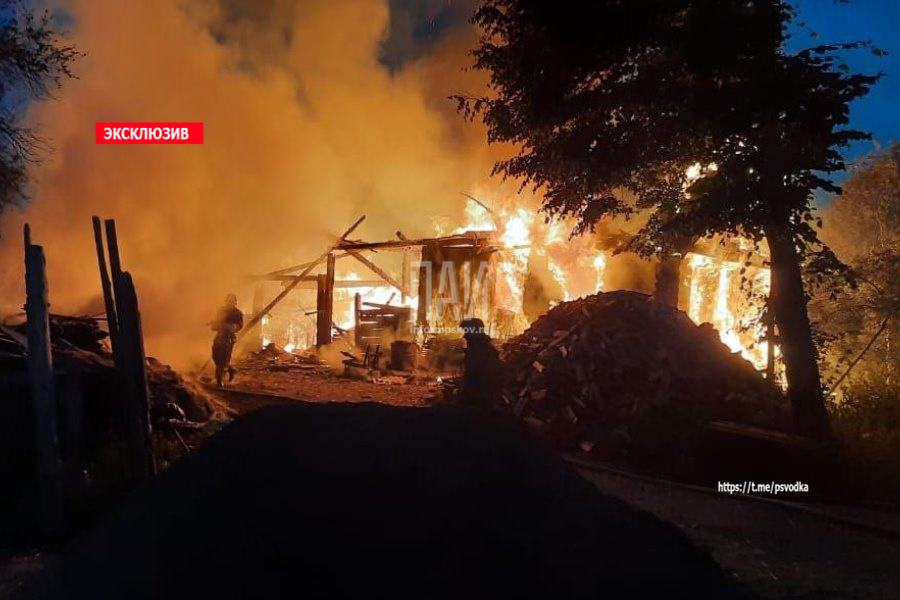 Пожар в деревня Яровня Порховского района