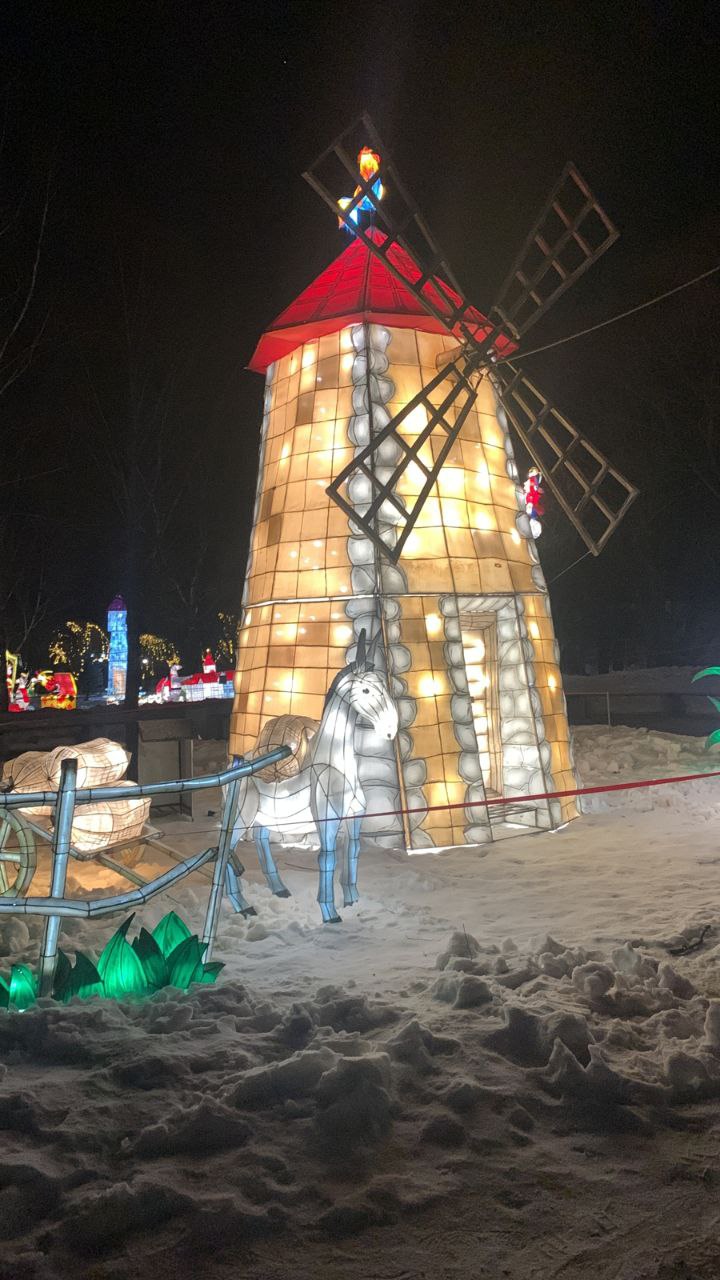 Тестовое включение фонарей в Финском парке 