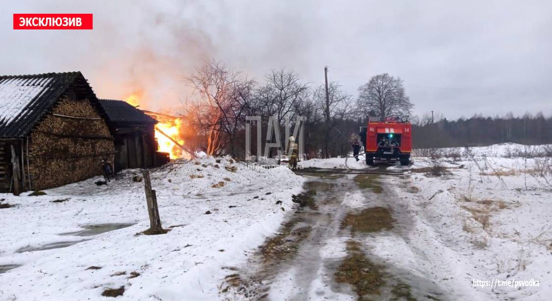 Сгорел дом в Красногородском районе