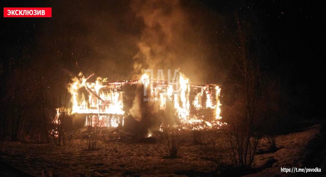 Пожарные ликвидируют возгорание дома в Пушкиногорском районе  