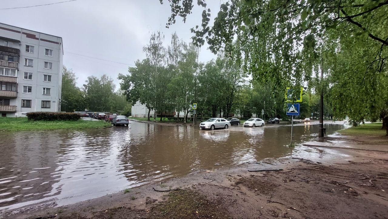 Улицу в Великих Луках затопило после дождя