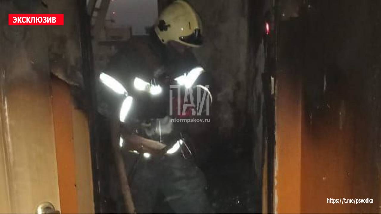 Пожар произошёл в квартире на восьмом этаже в доме на улице Генерала Маргелова в Пскове