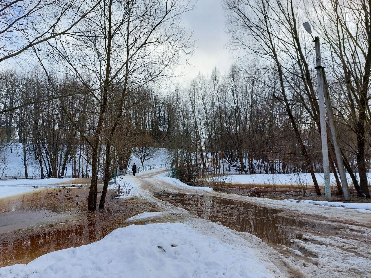 Река Ловать в Великих Луках вышла из берегов 