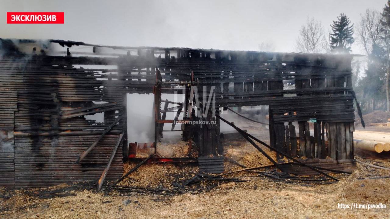 Пожарные ликвидировали возгорание постройки на территории предприятия в Опочке