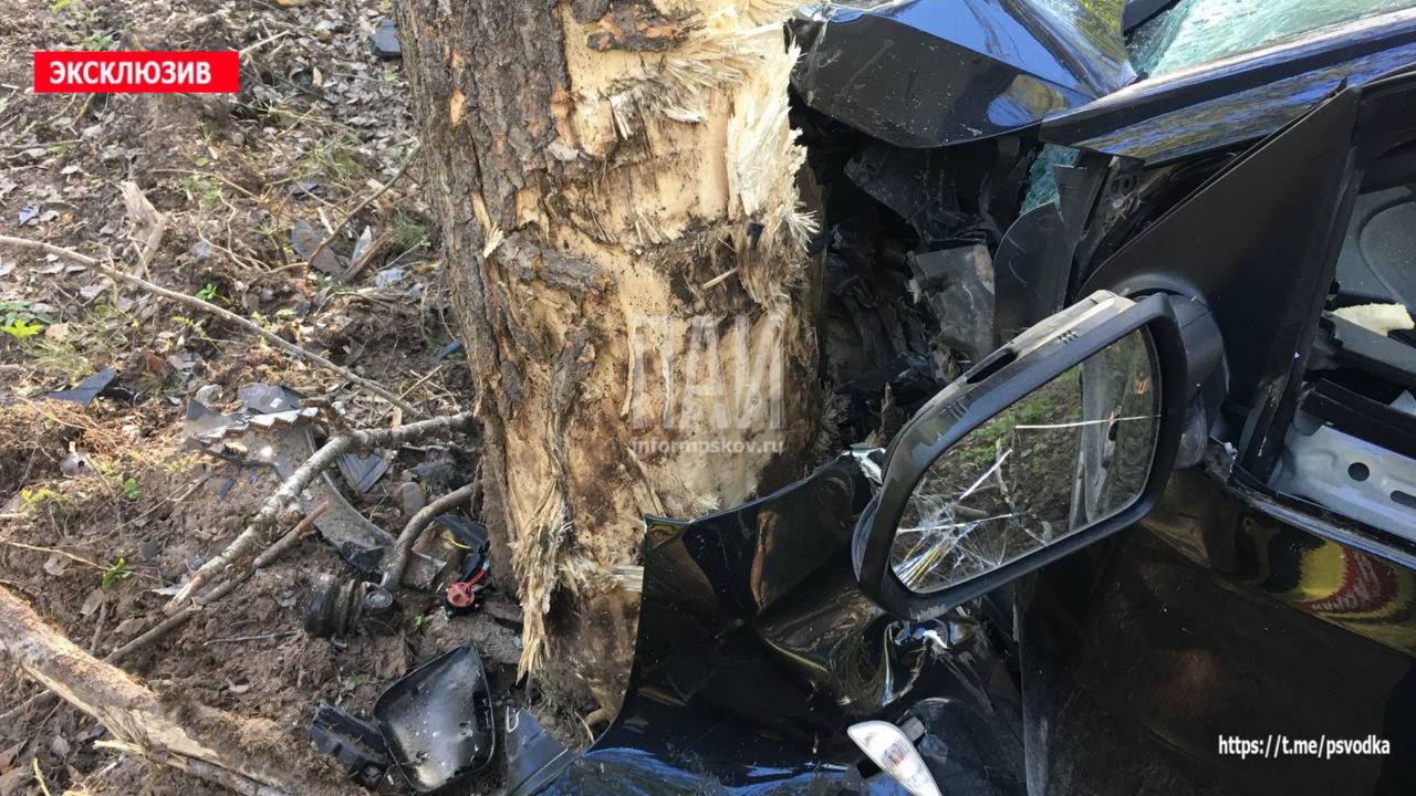 Водитель госпитализирован в результате ДТП в Псковском районе 