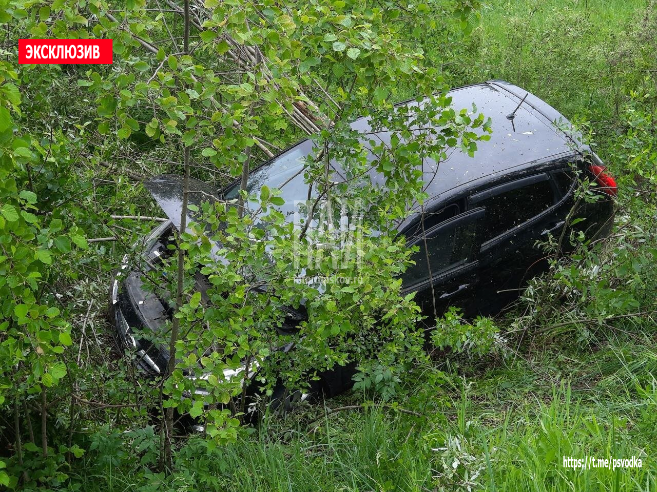 Автомобиль вылетел в кювет в Новосокольническом районе