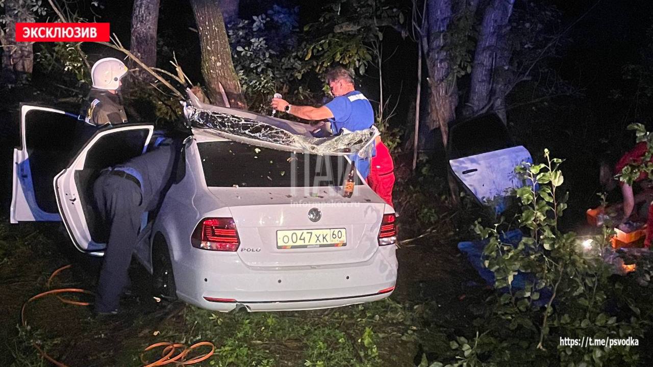 Пьяный водитель и его пассажир госпитализированы в результате ночного ДТП в Печорском районе