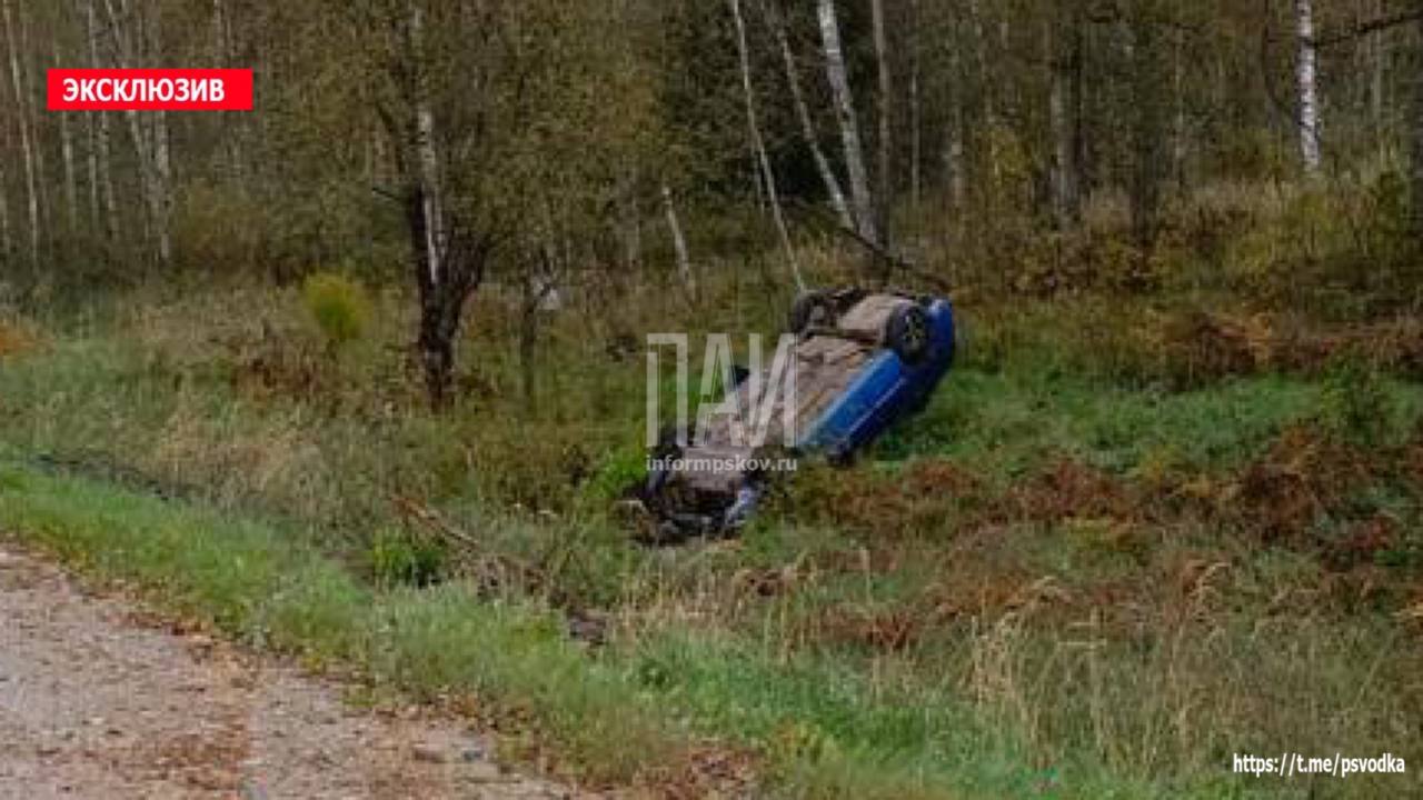 Пассажир пострадал в результате опрокидывания автомобиля в кювет в Новоржевском районе