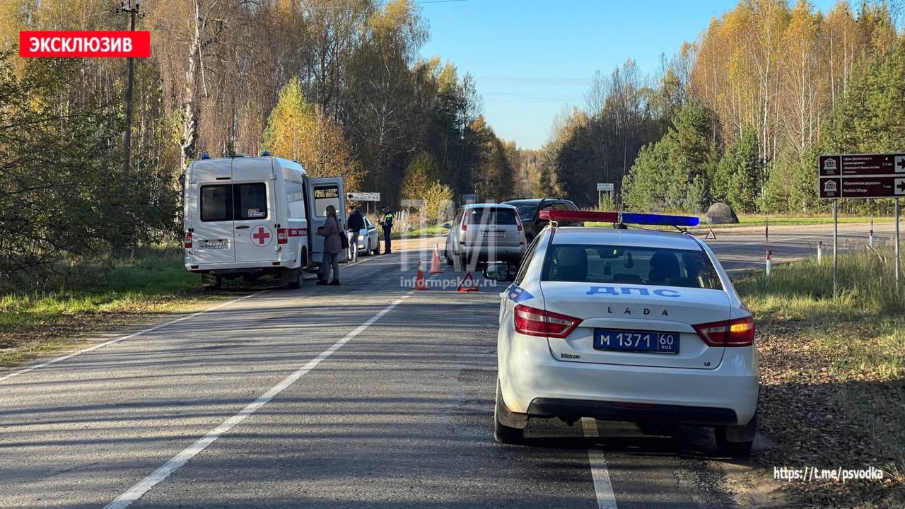 Лобовое столкновение автомобилей произошло в Пушкиногорском районе