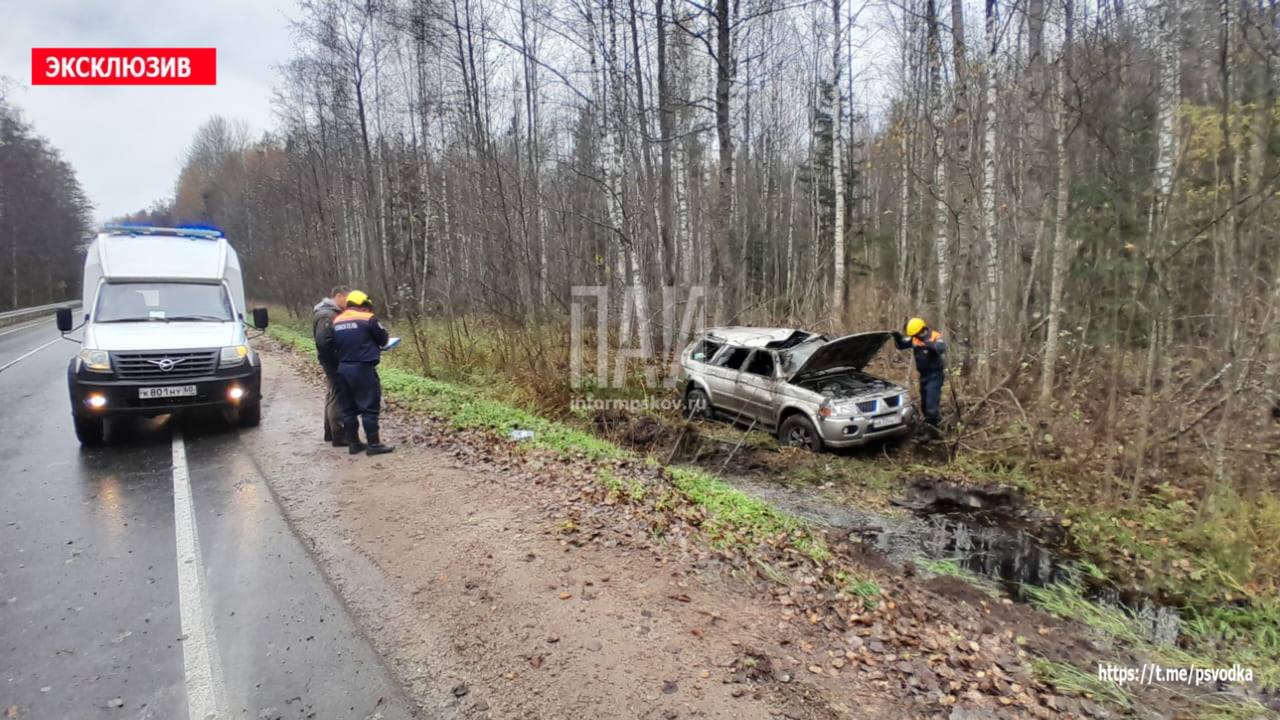 Два человека пострадали из-за опрокидывания автомобиля в Гдовском районе