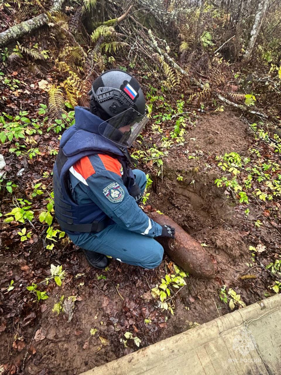 Немецкую бомбу времён войны подорвали в Псковской области