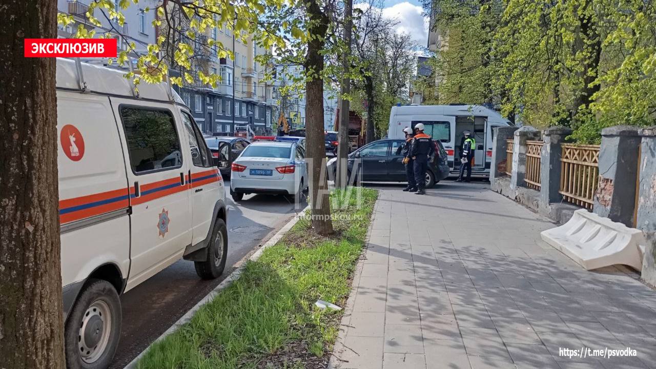 Девушка врезалась в дерево на мопеде в Пскове