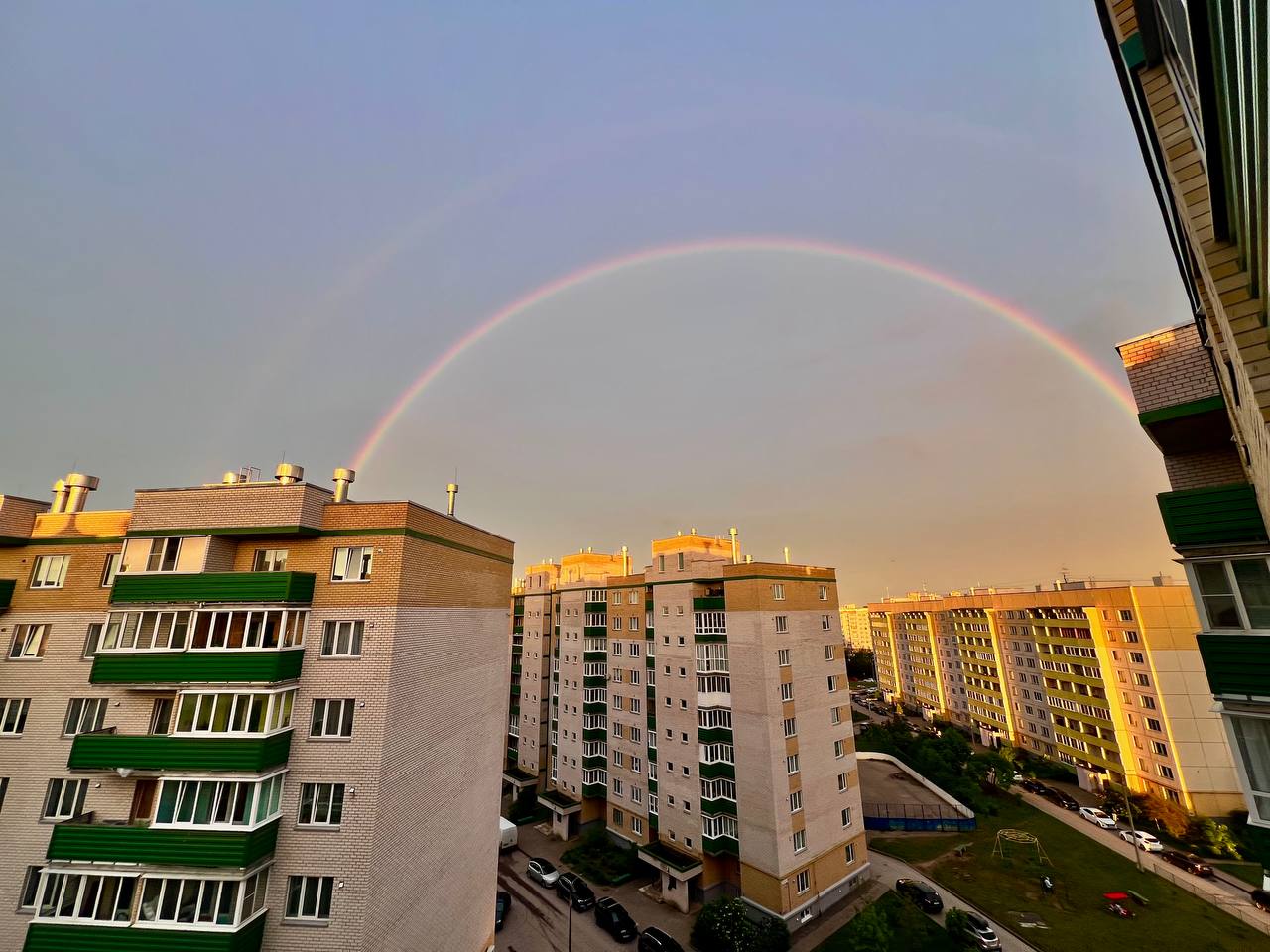 Двойная радуга над Псковом