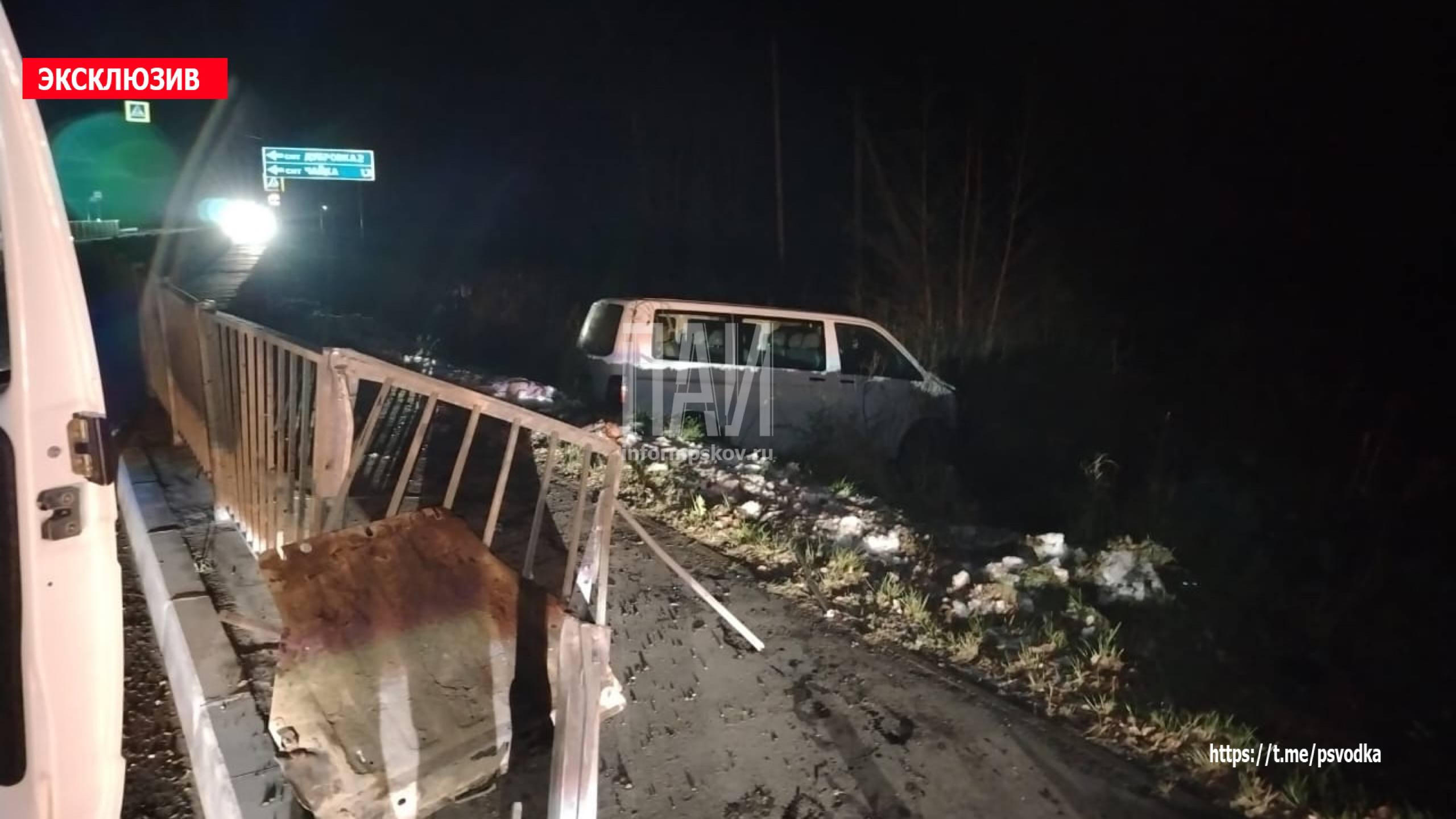Два человека попали в больницу после вылета автомобиля в кювет в Великолукском районе