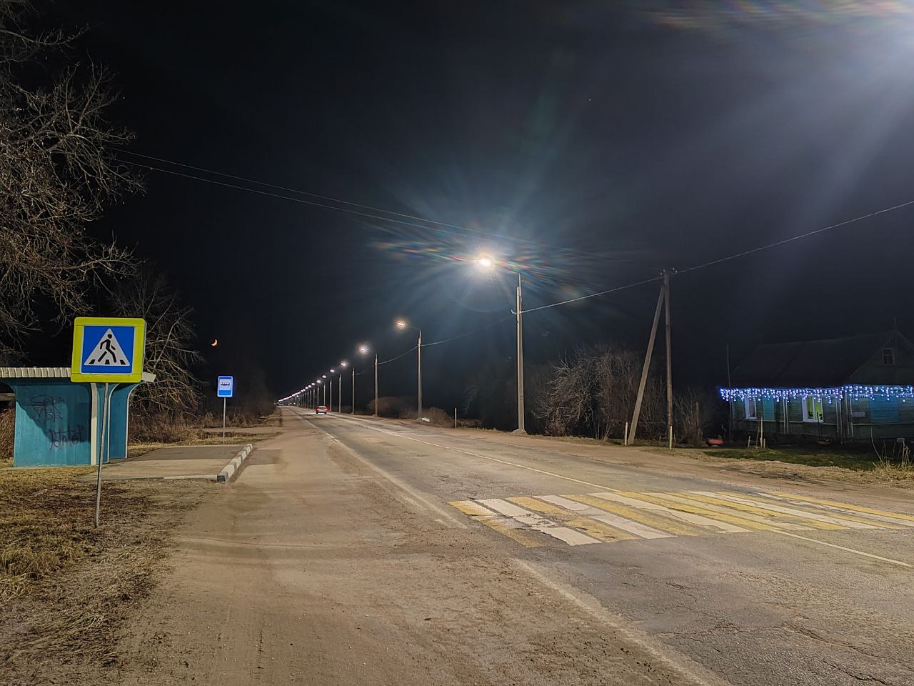 Уличное освещение установили на дороге Опочка – Дубровка в Опочецком районе