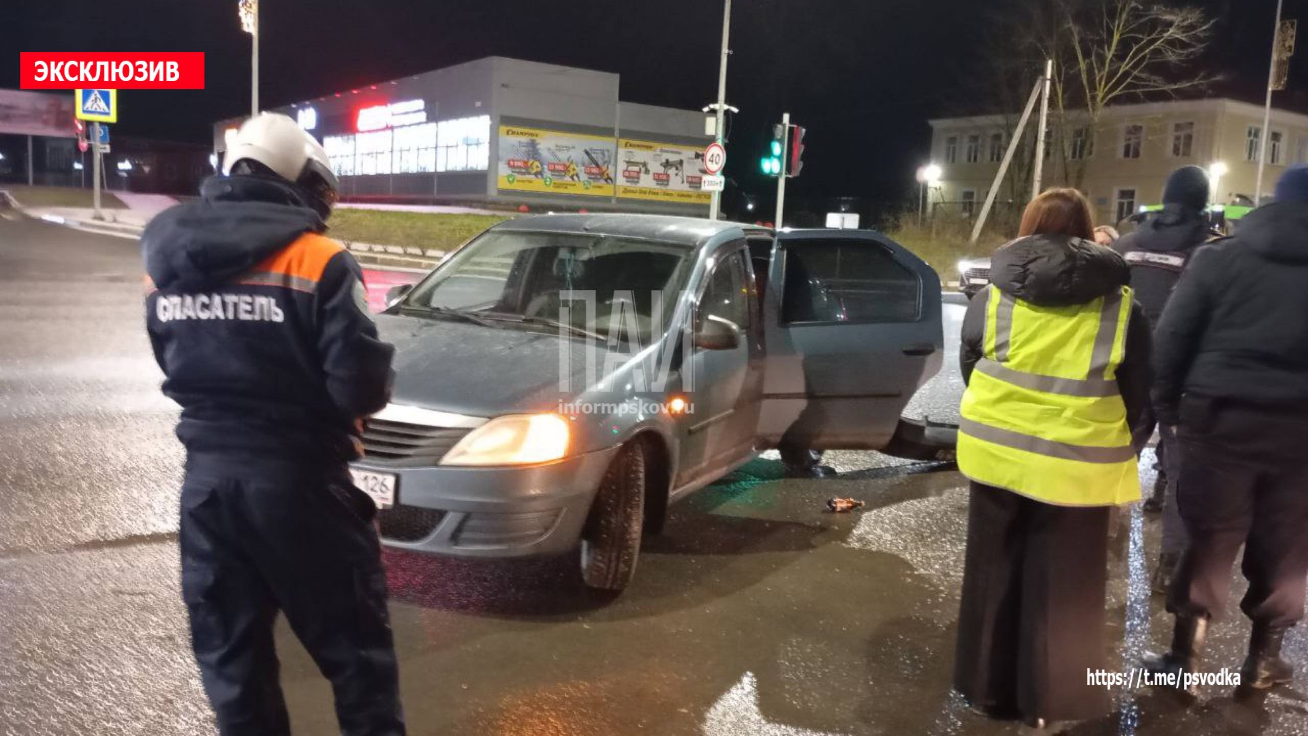 Мужчина пострадал в ДТП на улице Леона Поземского в Пскове