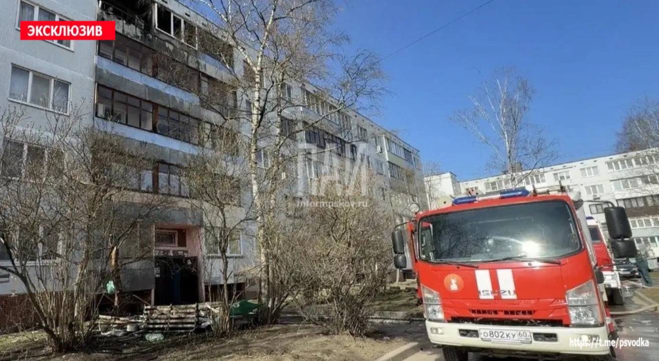 Пожар на улице Новосёлов в Пскове