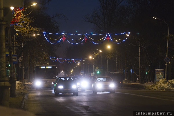 Псков в огнях